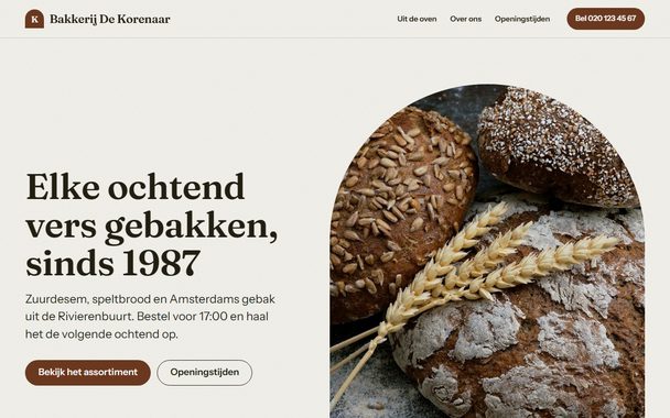 Bakkerij De Korenaar op een computer
