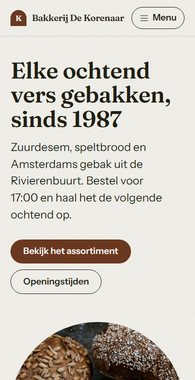 Bakkerij De Korenaar op een telefoon