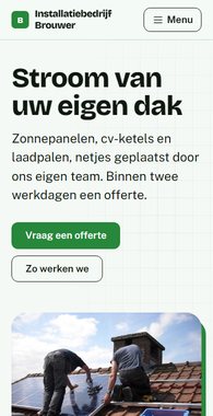 Installatiebedrijf Brouwer op een telefoon